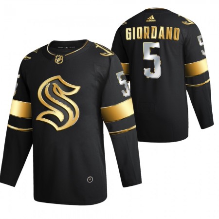 Mænd NHL Seattle Kraken Trøje Mark Giordano 5 2021-22 Sort Golden Edition Authentic